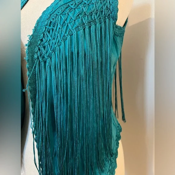 Karen Okada for David Howard Leather Fringe Vest - Picture 3 of 5